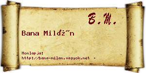 Bana Milán névjegykártya
